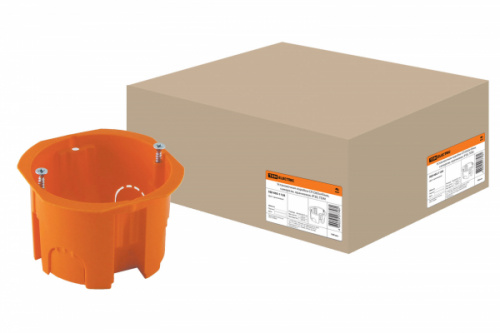 Изображение Установочная коробка СП D65х45мм, саморезы, оранжевая, IP20, TDM   SQ1402-1126 