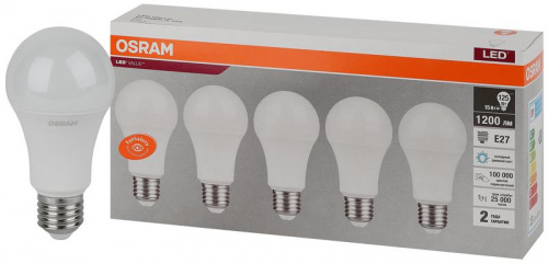 Изображение Лампа светодиодная LED Value LVCLA125 15SW/865 230В E27 2х5 RU (уп.5шт) OSRAM 4058075577862 