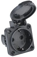 Изображение Розетка панельная MAGNUM 2P+PE 16А IP54 РП14-3 с защ. крышкой с заземл. черн. IEK PSN71-016-3-2-54-K02 