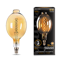 Изображение Лампа светодиодная LED 8Вт Е27 2400К 620Лм Vintage Filament Flexible BT180 8W 180*360mm Golden Gaus  152802008 