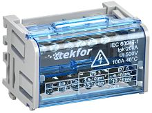 Изображение Шины на DIN-рейку (кросс-модуль) ШНК 2х7 L+PEN TEKFOR IEK TF-DN10-2-07-100 