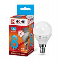 Изображение Лампа светодиодная LED-ШАР-VC 8Вт 230В E14 4000К 720лм IN HOME 4690612020556 