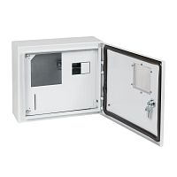 Изображение Корпус металлический ЩУРн-ПРО-1-МП/4-292х353х137-IP66-УХЛ1 (с окном учета.1ф счетчик на МП 4 модуля ПРО) КЭАЗ 367473 