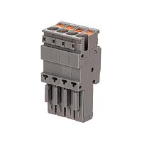 Изображение Штекер зажим push-in 4 точки подключения 2.5кв.мм сер. DKC VPR-P-2.5-4 