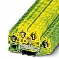 Изображение Клемма 4-проводная проходная 4мм2 на DIN рейку JSTTB 4-PE двухуровневая пружинная желто-зеленая 500V/40A  3036039WE WONKE ELECTRIC 