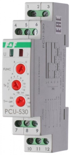 Изображение Реле многофункциональное PCU-530 (1 модуль; монтаж на DIN-рейке 100-264В AC/DC 3х8А 3NO/NC IP20) F&F EA02.001.025 
