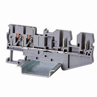 Изображение Клемма проходная под вставной штекер зажим push-in 4 точки подключения 2.5кв.мм сер. DKC VPR-2.5-QT-2P 