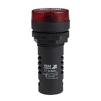 Изображение Зуммер с пульсирующим сигналом OptiSignal Compact D22 С7-B-B4FL красн. с подсветкой 24В AC/DC КЭАЗ 362172 