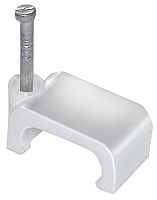 Изображение Скоба крепежная плоская с гвоздем d8мм пластик. (уп.100шт) IEK USK21-08-100 