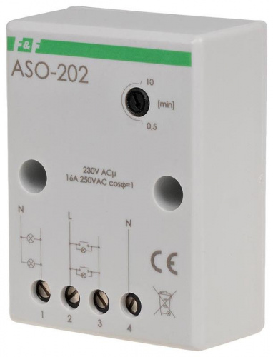 Изображение Автомат лестничный ASO-202 (монтаж на плоскость с антиблокировкой 230В 16А 1Z IP20) F&F EA01.002.004 