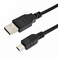 Изображение Шнур mini USB (male) - USB-A (male) 0.2м черн. Rexant 18-1131-2 