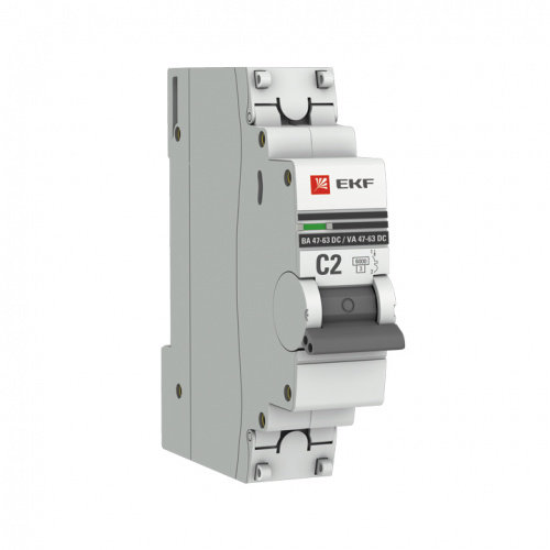Изображение Выключатель автоматический 1п C 2А 6кА ВА 47-63 DC PROxima EKF mcb4763-DC-1-02C-pro 