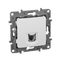 ETIKA Розетка телефонная RJ11 белая  672240  Изображение ETIKA Розетка телефонная RJ11 белая  672240