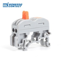 Клемма монтажная проходная СМК 4 отверстия 4мм2 (100 шт.) на DIN рейку  222-212 рычажковая 450V/32A WONKE ELECTRIC  Изображение Клемма монтажная проходная СМК 4 отверстия 4мм2 (100 шт.) на DIN рейку  222-212 рычажковая 450V/32A WONKE ELECTRIC