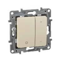 ETIKA Диммер нажимной 400Вт слоновая кость  672318  Изображение ETIKA Диммер нажимной 400Вт слоновая кость  672318