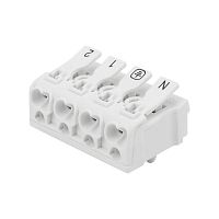 Клемма пружинная соединительная КСП 4-полюсная с монтажными ножками (уп.50шт) Rexant 07-6216-1  Изображение Клемма пружинная соединительная КСП 4-полюсная с монтажными ножками (уп.50шт) Rexant 07-6216-1