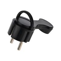 Вилка Евро угловая 16А с заземл. плоская за шкаф черн. Rexant 16-0736  Изображение Вилка Евро угловая 16А с заземл. плоская за шкаф черн. Rexant 16-0736