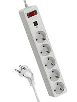 Удлинитель с сетевым фильтром 5х1.8м с заземл. 10А IP20 2.2кВт 2хUSB 3х0.75 с предохранителем КОСМОС FKsm1.8m-5g(W)USB  Изображение Удлинитель с сетевым фильтром 5х1.8м с заземл. 10А IP20 2.2кВт 2хUSB 3х0.75 с предохранителем КОСМОС FKsm1.8m-5g(W)USB