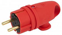 Вилка VX11-R-IP44 16А IP44 с кольцом угловая с заземл. каучук красн. ЭРА Б0055417  Изображение Вилка VX11-R-IP44 16А IP44 с кольцом угловая с заземл. каучук красн. ЭРА Б0055417