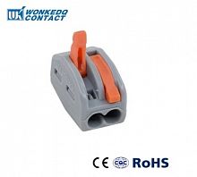 Клемма монтажная СМК 2 отверстия 2,5мм2 (100 шт.) 222-412 рычажковая 450V/32A WONKE ELECTRIC  Изображение Клемма монтажная СМК 2 отверстия 2,5мм2 (100 шт.) 222-412 рычажковая 450V/32A WONKE ELECTRIC