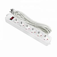 Сетевой фильтр 6*5м 10А/2,2кВт с выкл. c/з ПВС 3х0,75 Блокбастер EKF PROxima UFP10-375-6-05  Изображение Сетевой фильтр 6*5м 10А/2,2кВт с выкл. c/з ПВС 3х0,75 Блокбастер EKF PROxima UFP10-375-6-05