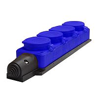 Колодка удлинителя 4-м Компакт 1ф с загл IP44 16А каучук син. UNIVersal 3045  Изображение Колодка удлинителя 4-м Компакт 1ф с загл IP44 16А каучук син. UNIVersal 3045