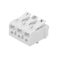 Клемма пружинная соединительная КСП 3-полюсная с монтажными ножками (уп.100шт) Rexant 07-6215-1  Изображение Клемма пружинная соединительная КСП 3-полюсная с монтажными ножками (уп.100шт) Rexant 07-6215-1