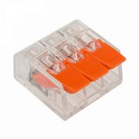 Клемма компактная многоразовая 3-проводная 0.14-4.0 кв.мм (уп.50шт) Rexant 07-5203  Изображение Клемма компактная многоразовая 3-проводная 0.14-4.0 кв.мм (уп.50шт) Rexant 07-5203