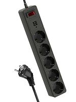 Удлинитель с сетевым фильтром 5х1.8м с заземл. 10А IP20 2.2кВт 2хUSB 3х0.75 с предохранителем КОСМОС FKsm1.8m-5g(B)USB  Изображение Удлинитель с сетевым фильтром 5х1.8м с заземл. 10А IP20 2.2кВт 2хUSB 3х0.75 с предохранителем КОСМОС FKsm1.8m-5g(B)USB