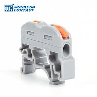 Клемма монтажная проходная СМК 2 отверстия 4мм2 (100 шт.) на DIN рейку  222-211 рычажковая 450V/32A WONKE ELECTRIC  Изображение Клемма монтажная проходная СМК 2 отверстия 4мм2 (100 шт.) на DIN рейку  222-211 рычажковая 450V/32A WONKE ELECTRIC