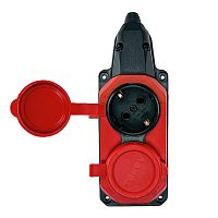 Колодка удлинителя 2-м с заземл. 16А IP44 каучук красн. TOKOV TKE-C13-KK2-Z  Изображение Колодка удлинителя 2-м с заземл. 16А IP44 каучук красн. TOKOV TKE-C13-KK2-Z