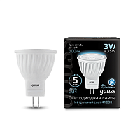 Лампа светодиодная LED 3вт 230в GU4 белый Gauss  132517203 (упак.10 шт.)  Изображение Лампа светодиодная LED 3вт 230в GU4 белый Gauss  132517203 (упак.10 шт.)