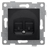 Механизм розетки телеф. 2-м RJ12 СП Bravo графит GUSI С10Т2-010  Изображение Механизм розетки телеф. 2-м RJ12 СП Bravo графит GUSI С10Т2-010