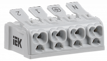 Клемма пружинная соединительная КСП4-2L+N+PE IEK  упак.:120  UKZ-B06-4P-F0-E0-10  Изображение Клемма пружинная соединительная КСП4-2L+N+PE IEK  упак.:120  UKZ-B06-4P-F0-E0-10