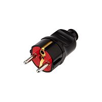 Вилка Евро прямая 16А с заземл.усиленная черн. Rexant 11-8949  Изображение Вилка Евро прямая 16А с заземл.усиленная черн. Rexant 11-8949