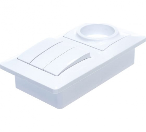 SE Glossa Бел Блок: розетка и 3-кл. выключатель GSL000176 Изображение SE Glossa Бел Блок: розетка и 3-кл. выключатель GSL000176