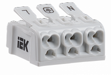 Клемма пружинная соединительная КСП3-L+N+PE IEK  упак.:150  UKZ-B06-3P-F0-E0-10  Изображение Клемма пружинная соединительная КСП3-L+N+PE IEK  упак.:150  UKZ-B06-3P-F0-E0-10