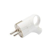 Вилка Евро угловая 16А с заземл. с кольцом бел. Rexant 11-8951  Изображение Вилка Евро угловая 16А с заземл. с кольцом бел. Rexant 11-8951