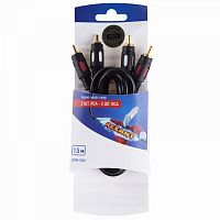 Шнур 2RCA - 2RCA gold 1.5м блист. Rexant 06-3043  Изображение Шнур 2RCA - 2RCA gold 1.5м блист. Rexant 06-3043
