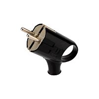 Вилка Евро угловая 16А с заземл. с кольцом черн. Rexant 11-8953  Изображение Вилка Евро угловая 16А с заземл. с кольцом черн. Rexant 11-8953