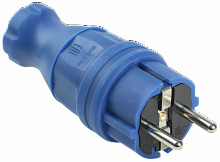 ВБп3-1-0м Вилка прямая ОМЕГА IP44 синяя IEK каучук  упак.:30  PKR01-016-2-K07  Изображение ВБп3-1-0м Вилка прямая ОМЕГА IP44 синяя IEK каучук  упак.:30  PKR01-016-2-K07